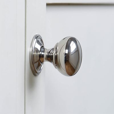 Cottage Bun Cabinet Knob In Polished Nickel from Willow & Stone
