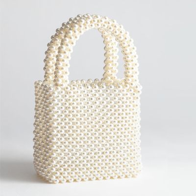 Pearlescent Beaded Clutch Bag from Stories