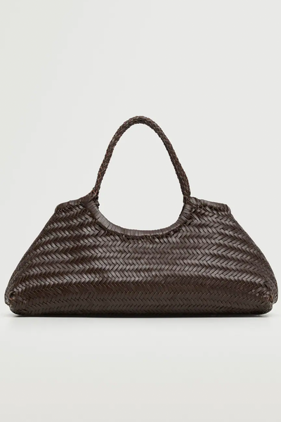 Braided Leather Bag from Mango