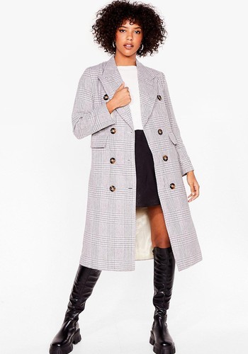 You're Lookin' Line Check Longline Coat