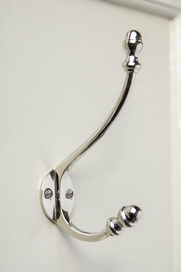 Polished Nickel Double Coat Hook from Willow & Stone
