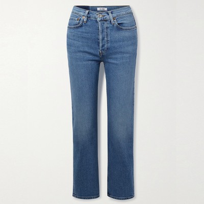 Stretch High-Rise Straight-Leg Jeans from Re/Done