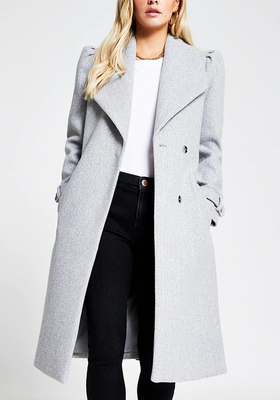 Puff Sleeve Belted Robe Coat