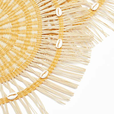 Set Of Fringed Shell-Embellished Placemats from Sensi Studio