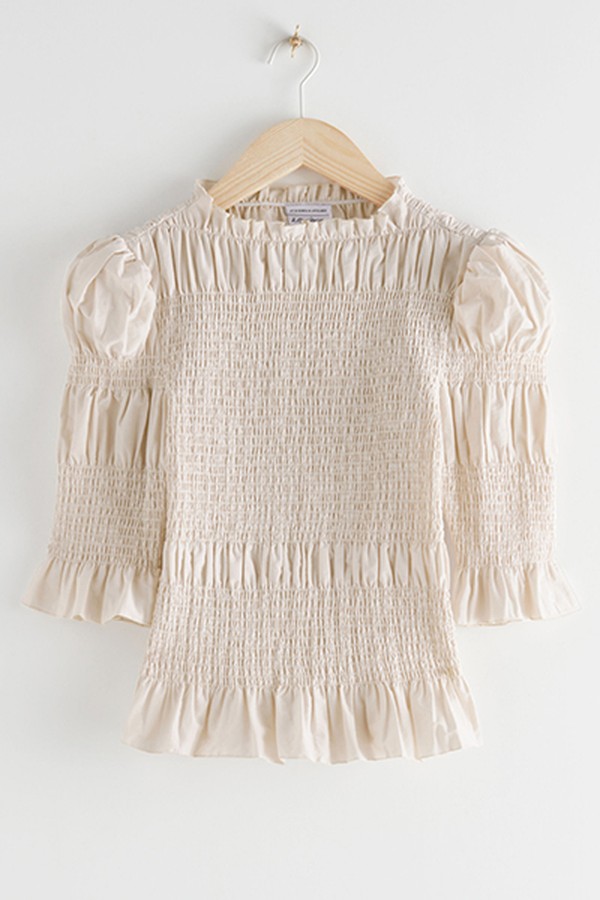 Fitted Smock Ruffle Top from & Other Stories 