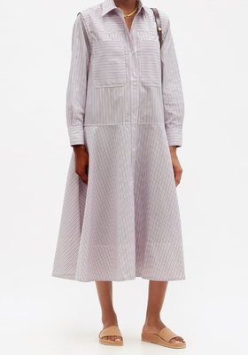 Anika Striped Cotton-Poplin Shirt Dress from Lee Matthews