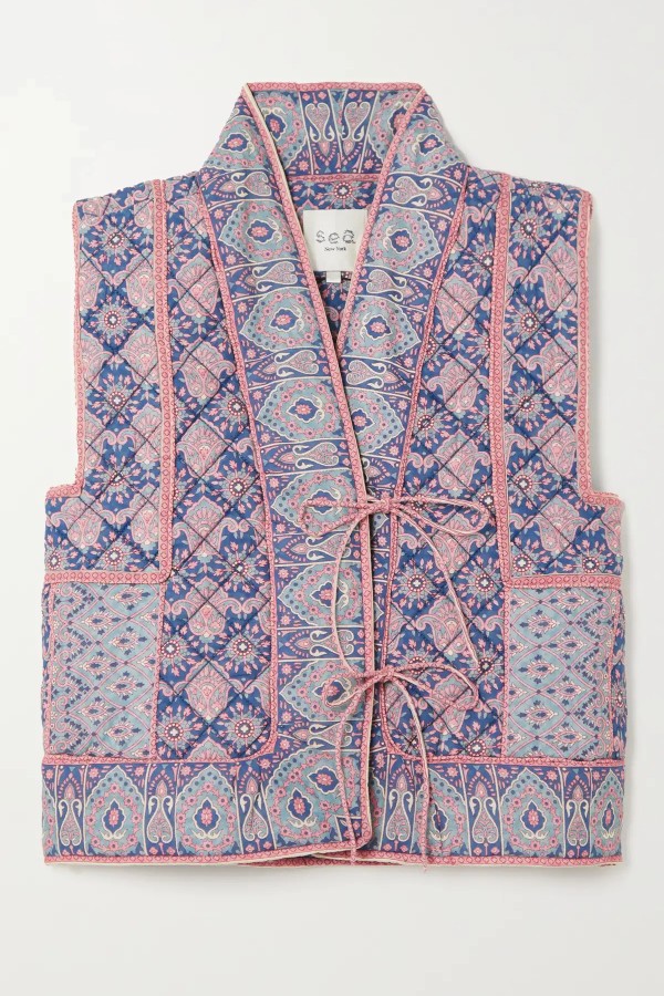 Parker Quilted Printed Cotton Vest from Sea