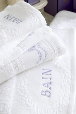 Odette Hyacinth Blue Hand & Guest Towels from Cologne & Cotton