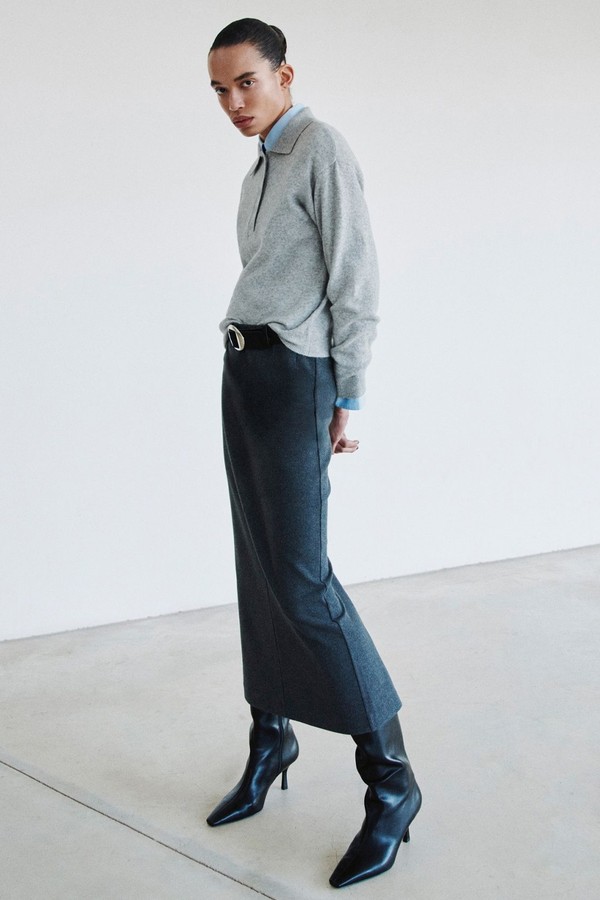 Long-Sleeved Polo-Neck Sweater