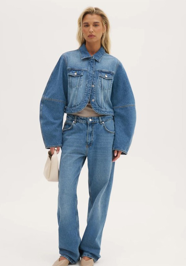 Barrel-Sleeve Denim Jacket