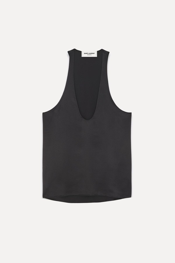 Tank Top In Silk Satin Crepe