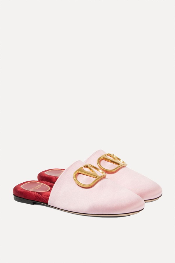 VLogo Signature Satin Slides from Valentino Garavani