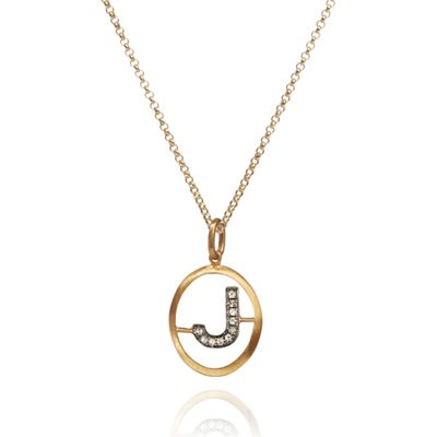 18ct Gold Diamond Initial J Necklace