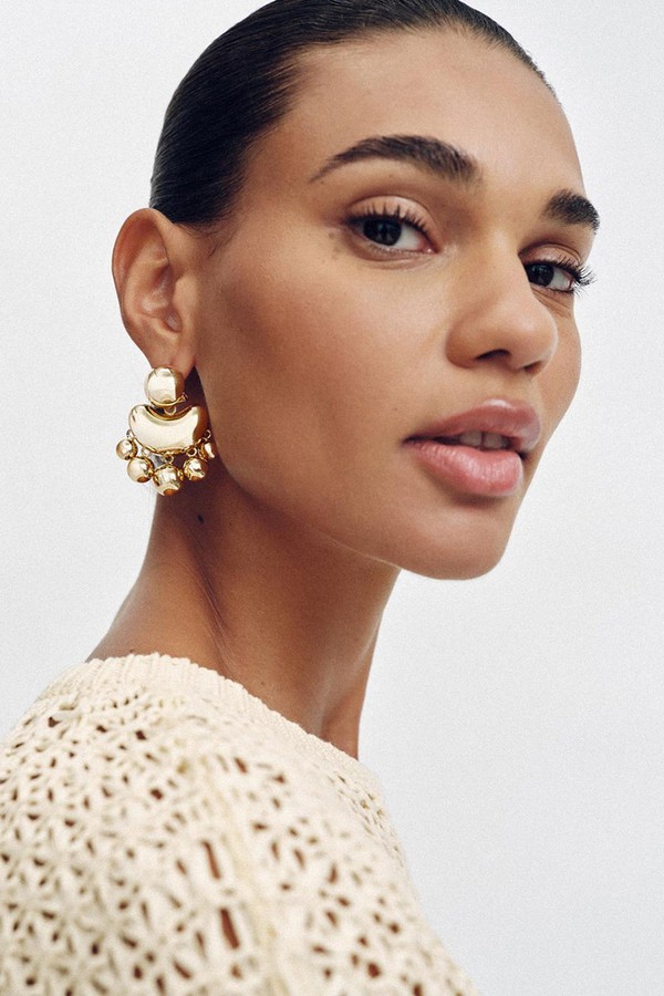 Metal Earrings With Embossed Pieces