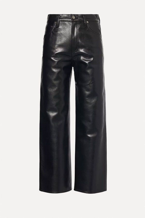 Ren Wide-Leg High-Rise Leather Trousers from AGOLDE 