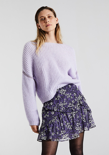 Lilac-Colored Foamy Wool V-Neck Sweater  from Ikks