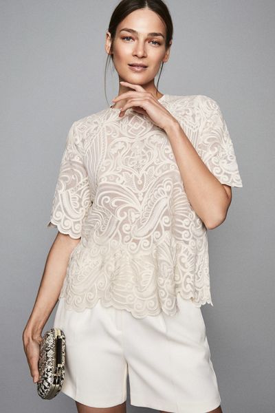 Melania Lace Top Ivory