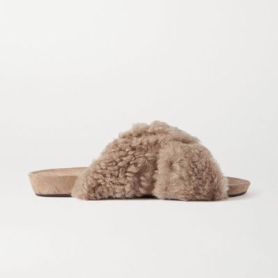 Doris Shearling & Suede Slides from ATP Atelier
