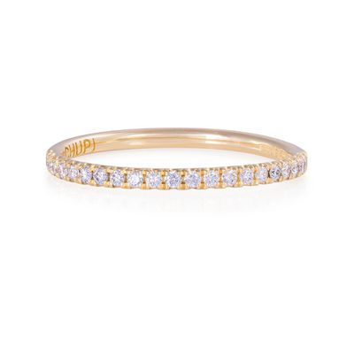 Solid Gold Diamond Half Eternity Polished Band Ring