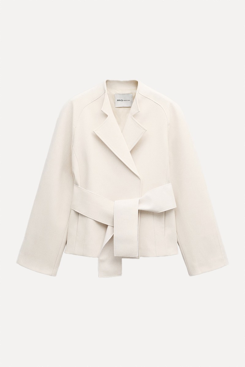 Jacket With Lapels & Tie Belt