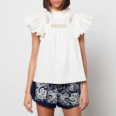 Thora Thread Pull Flutter Sleeve Tank Top from Sea