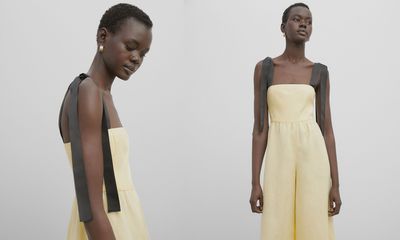 Linen Jumpsuit With Contrast Straps - Studio, £169