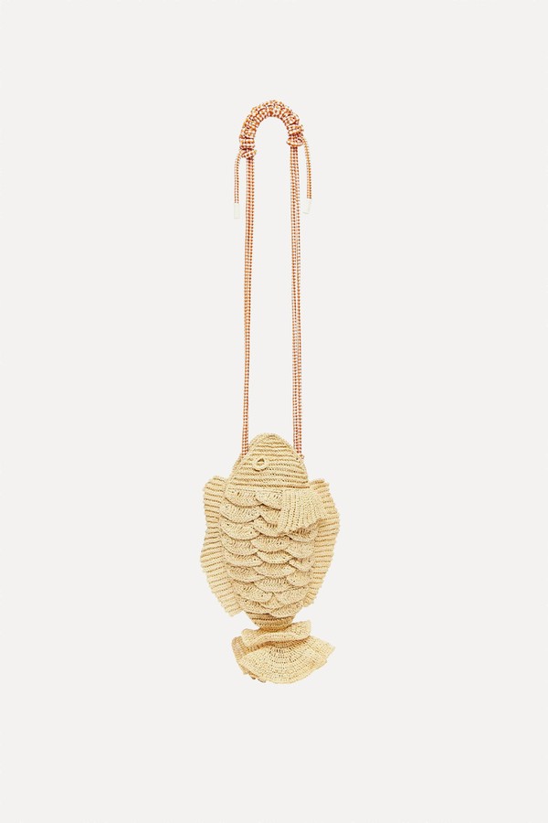 Horizon Raffia Fish Cross Body from ALÉMAIS