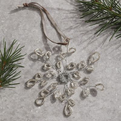 Tinsel Snowflake Christmas Decoration from The White Company