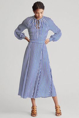 Striped Silk-Blend Dress