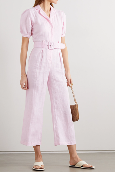 Frederikke Belted Linen Jumpsuit