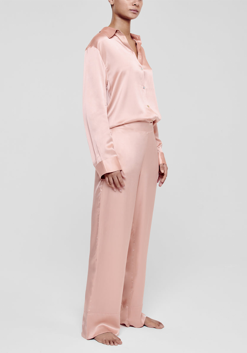 London Pale Blush Silk Pyjama Bottom from Asceno