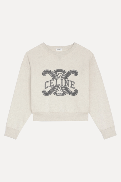 Triomphe Sweatshirt In Cotton Fleece from Celine