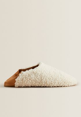 Faux Shearling Babouche Slippers from Zara 