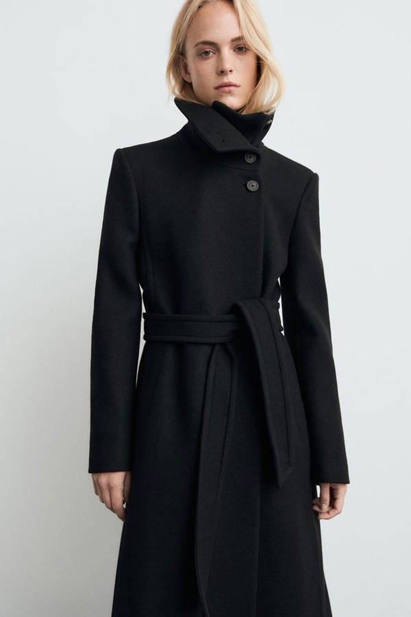 Manteco Wool Coat With Belt from Mango