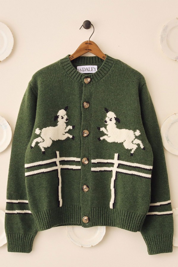 'Cyril' Lamb Motif Cardigan