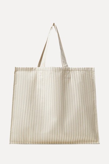 Striped Cotton Tote Bag from Mango