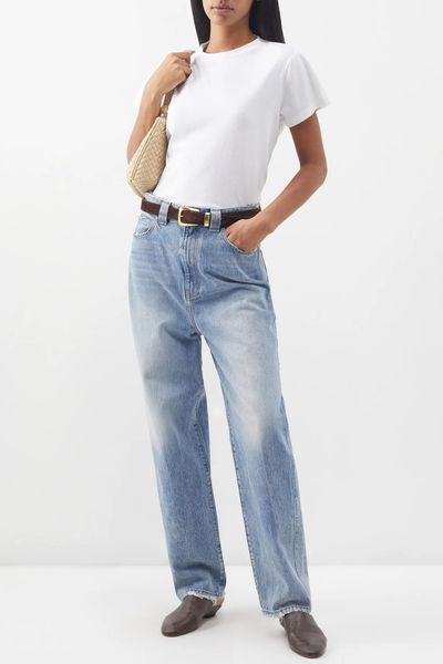 Alibi Distressed Straight-Leg Jeans from Khaite 