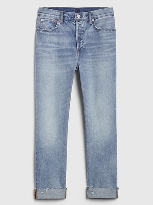 Mid Rise Boyfriend Jeans