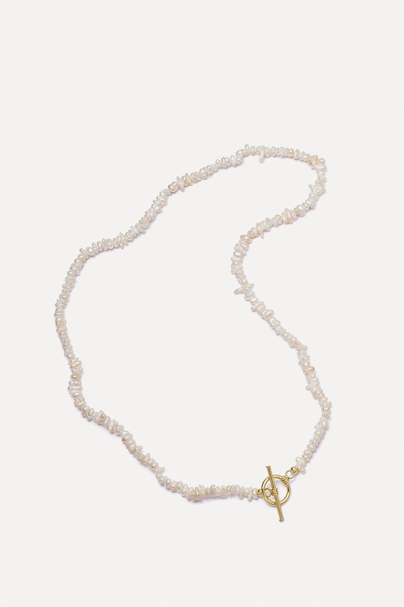 Beach Pearl T Bar Necklace from Daisy London x Polly Sayer