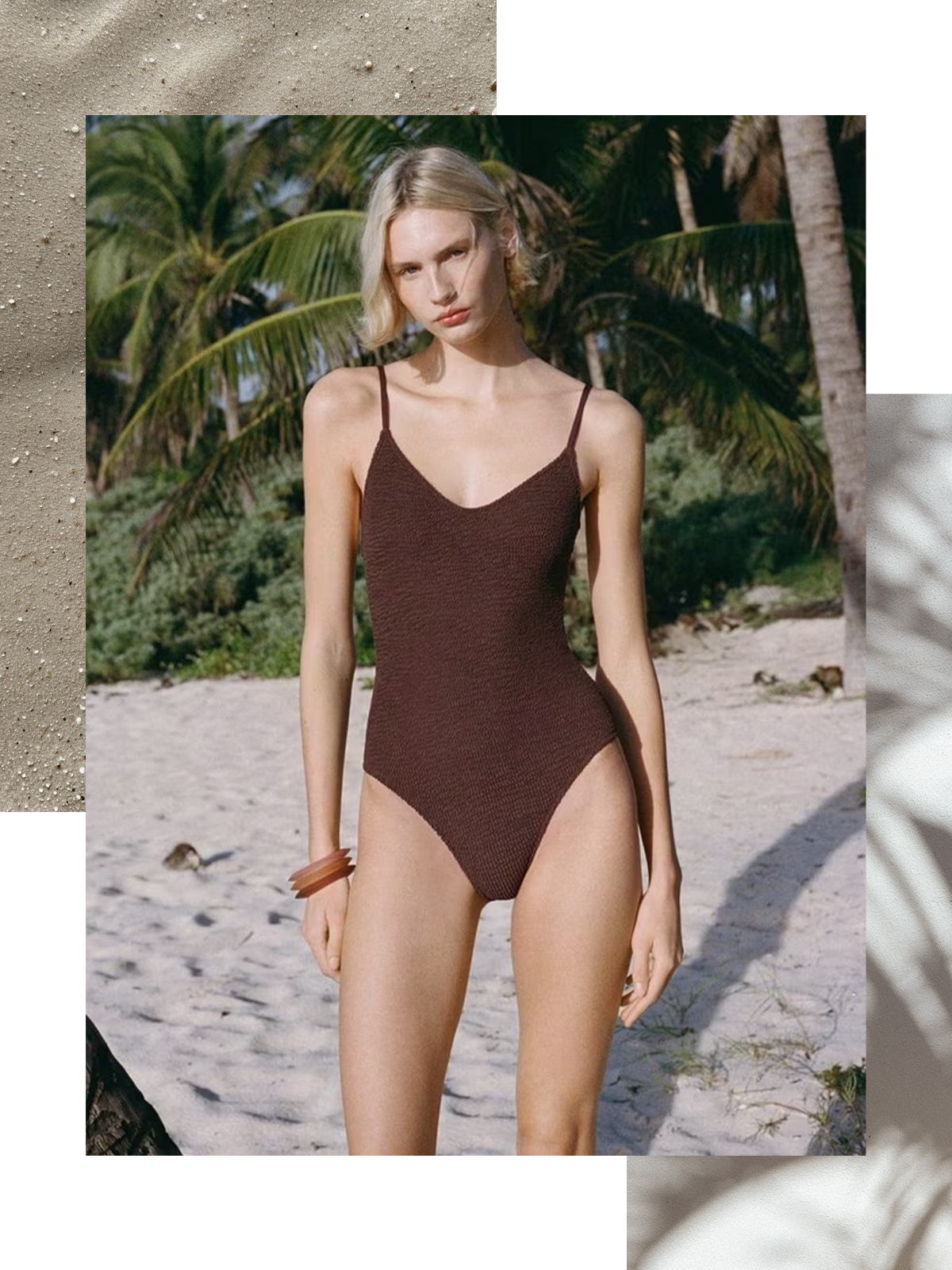 Ocean Rib Knit Swimsuit from Mango