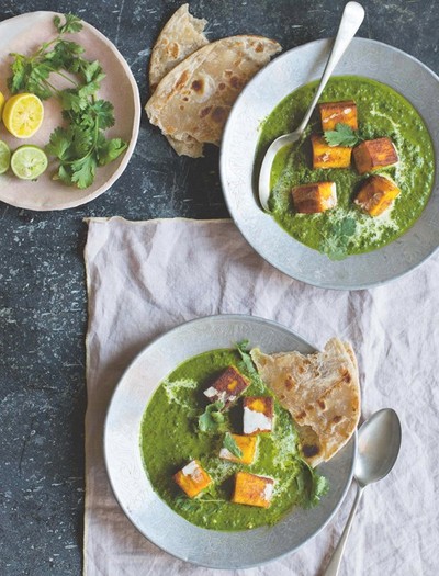 Saag Paneer Cheese in Smooth Spiced Greens