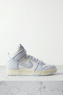 Dunk 1985 Topstitched Denim and Leather High-Top Sneakers from Nike
