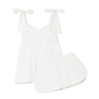 Jackie Metallic Striped Cotton Pyjama Set from Three J NYC