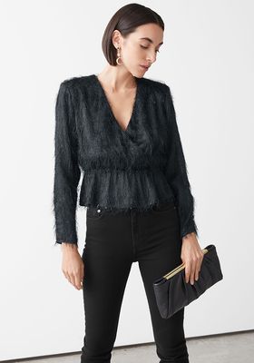 Fuzzy Jacquard Wrap Top from & Other Stories