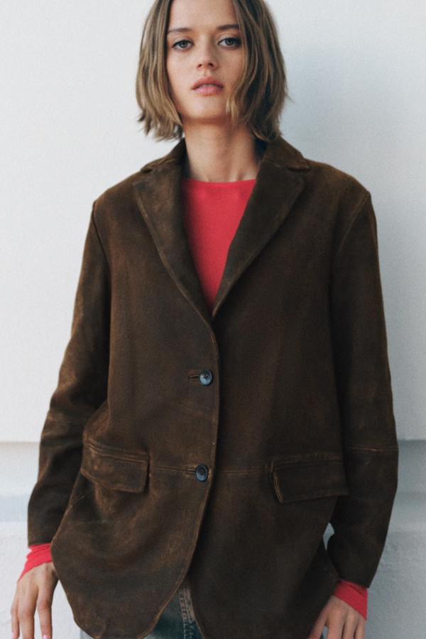 100% Suede Leather Blazer