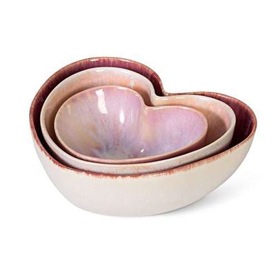 Amara Pink Heart Bowls Set of Three