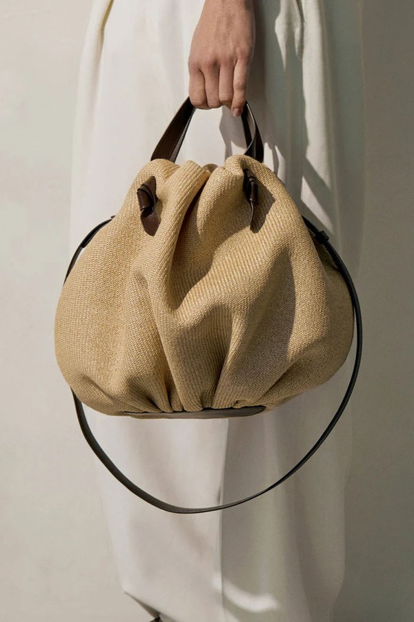Taurus Dumpling Raffia Tote Bag from Neous