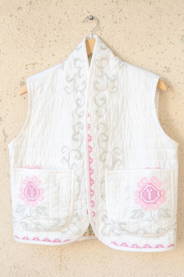 Pink Cross Stitch Ava Vest from Jess Meany