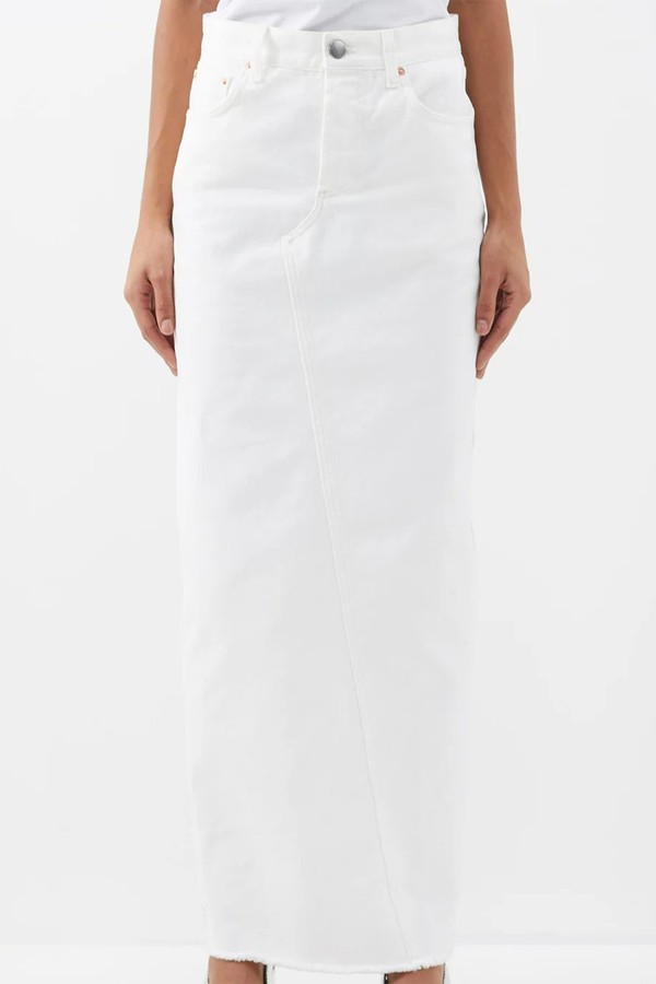 Split Back Organic-Cotton Denim Maxi Skirt from Raey
