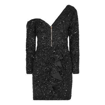 One-Shoulder Sequined Crepe Mini Dress from Self-Portrait